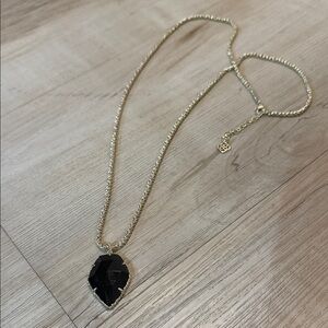 Kendra Scott Black Pendant Necklace with Gold Chain